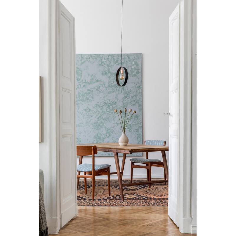 ECARPETGALLERY Hand-knotted Antalya Vintage Dark Navy Wool Rug - 4'2 x 8'10