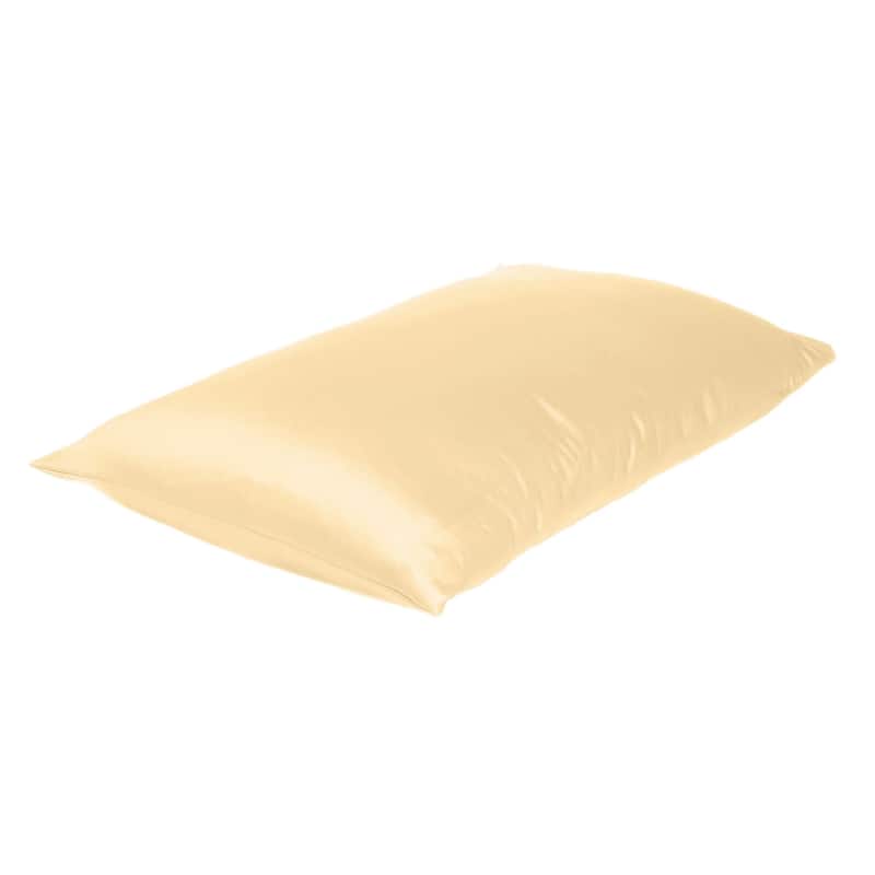 HomeRoots Pale Peach Dreamy Set Of 2 Silky Satin Queen Pillowcases