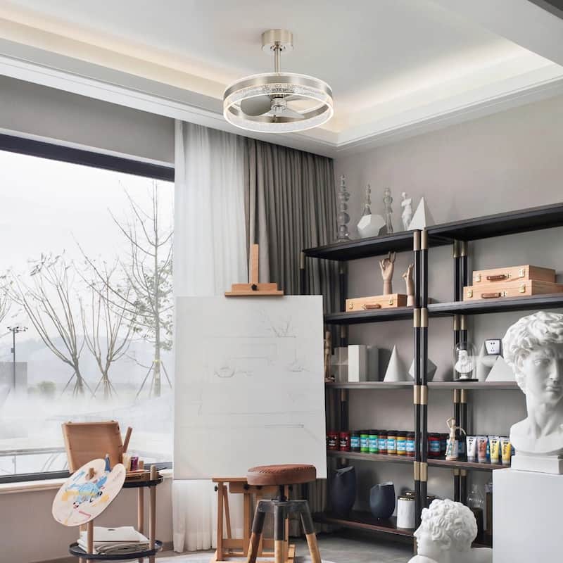 20-inch Ceiling Fan with Remote Control, Dimming and Reversible DC Motor