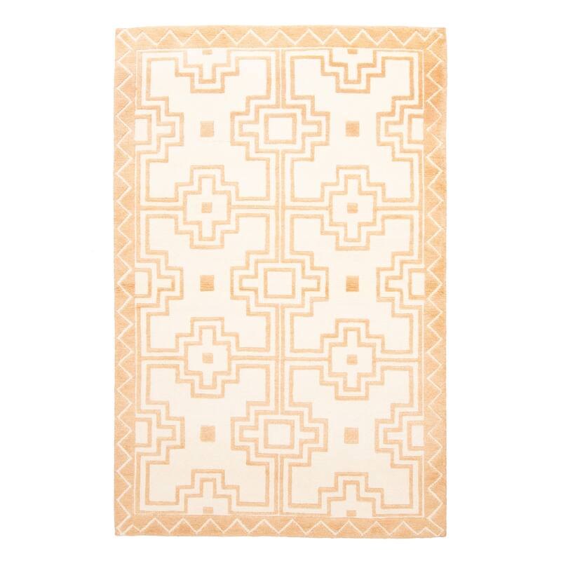 ECARPETGALLERY Hand-knotted Tangier Cream Wool Rug - 5'2 x 7'11