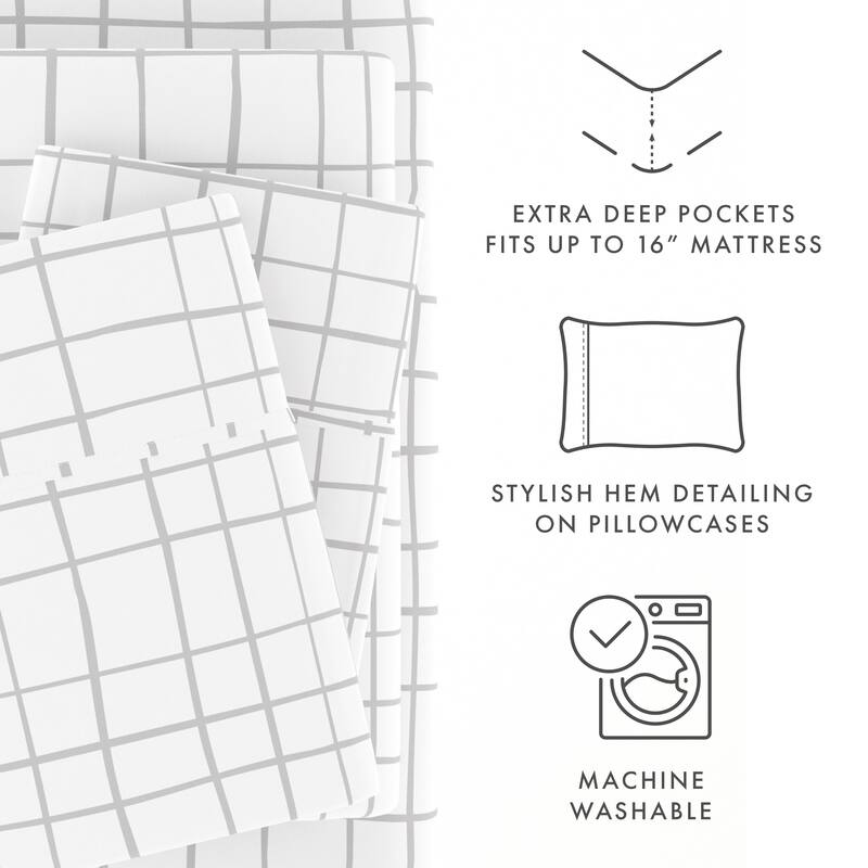 Becky Cameron Crossroad Pattern 4 Piece Deep Pocket Bed Sheets Set