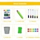 preview thumbnail 9 of 7, 3-in-1 Kids Art Easel Double-Sided Tabletop Easel with Art Accessories-Blue - 21" x 18" x 28" (L x W x H)