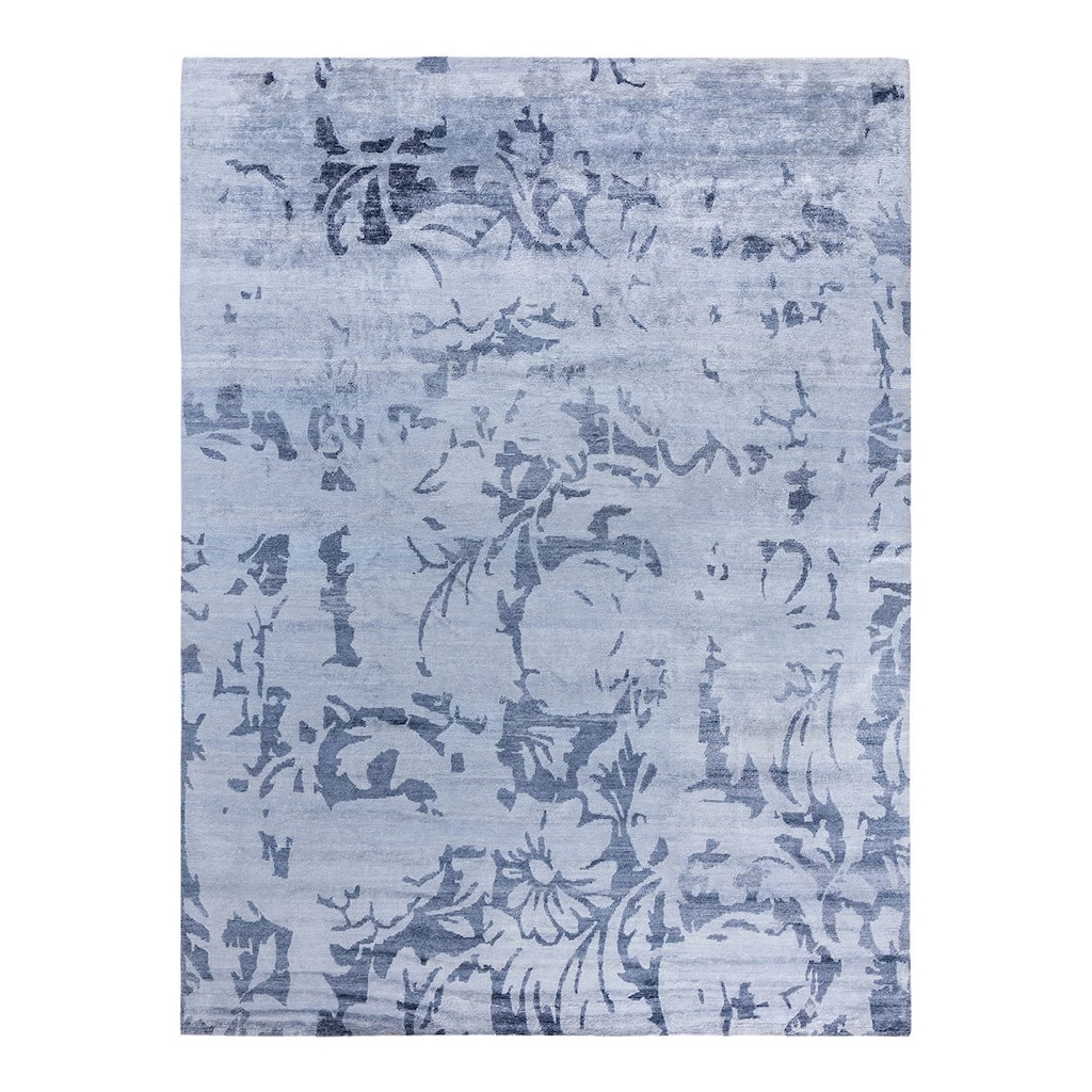 Modern One-of-a-Kind Hand-Knotted Area Rug, Purple - 9' 1" x 12' 1"