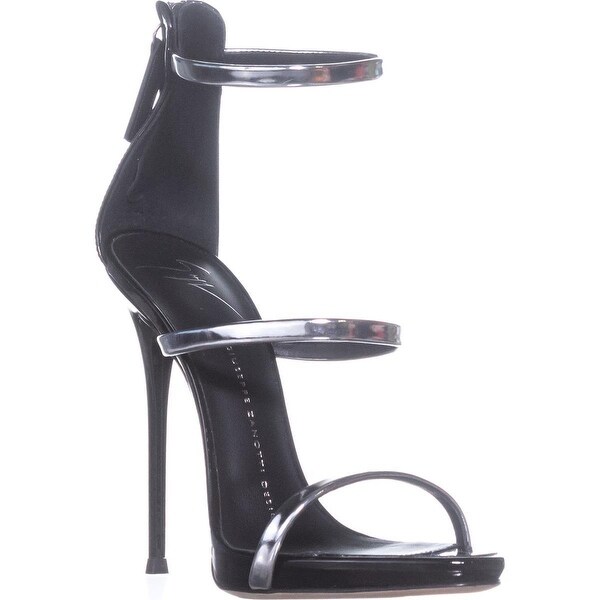 black three strap sandals