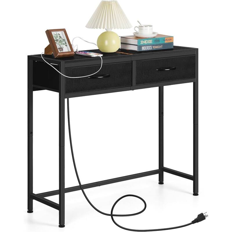 Console Sofa Table Narrow Entryway Table with Charging Station