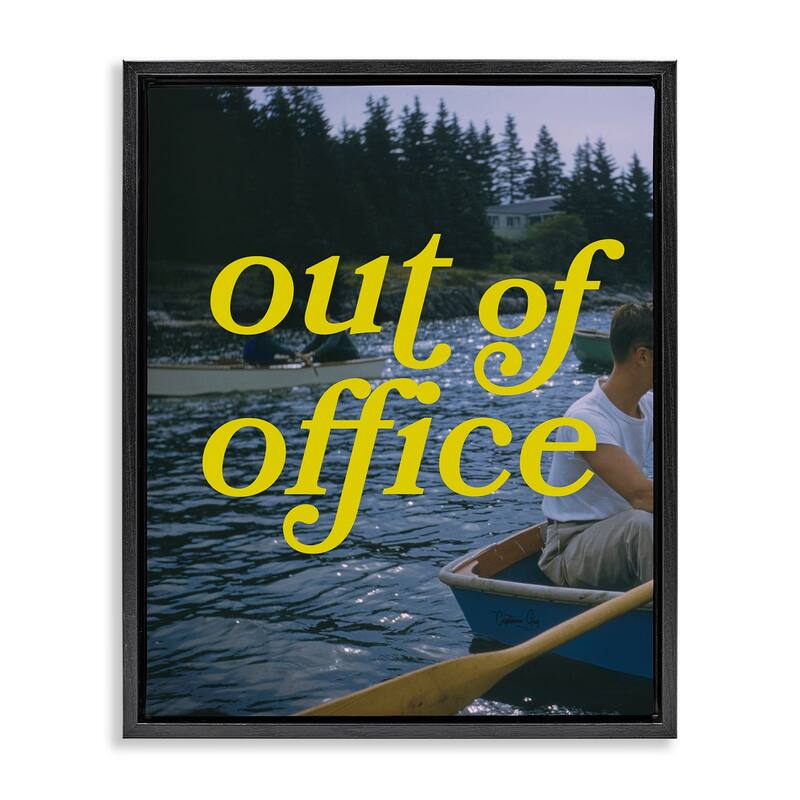 Stupell Out of Office Lake View Framed Floater Canvas Wall Art Design By Victoria Barnes - 25 x 31 - Black