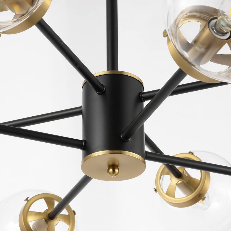 GetLedel 8-Light Dimmable Sputnik Chandelier with Glass Globe Shades