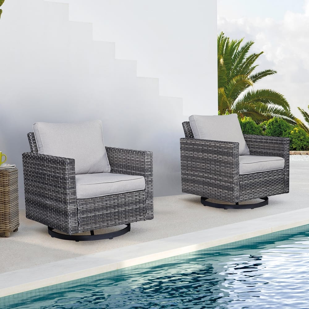 Outdoor Swivel Chairs Patio Glider Chairs Set of 2