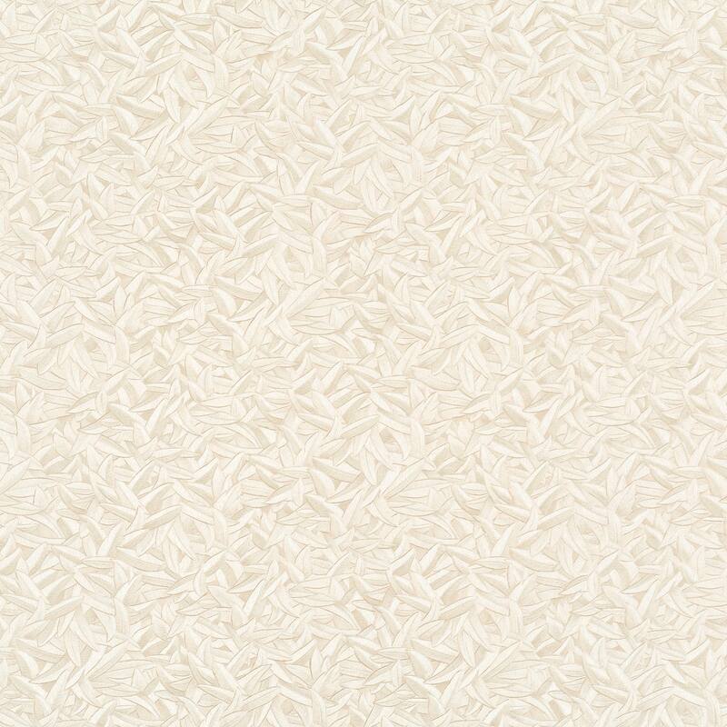 Galerie Wallcoverings Earth Collection Textured Leaves Sheen Wallpaper Roll - 33 feet long x 27.5 inches wide - Cream