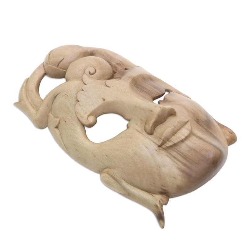 Novica Handmade Mellow Mood Hibiscus Wood Mask