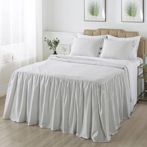 Polka Dot Ruffle Skirt bedspread with 30-inch Drop