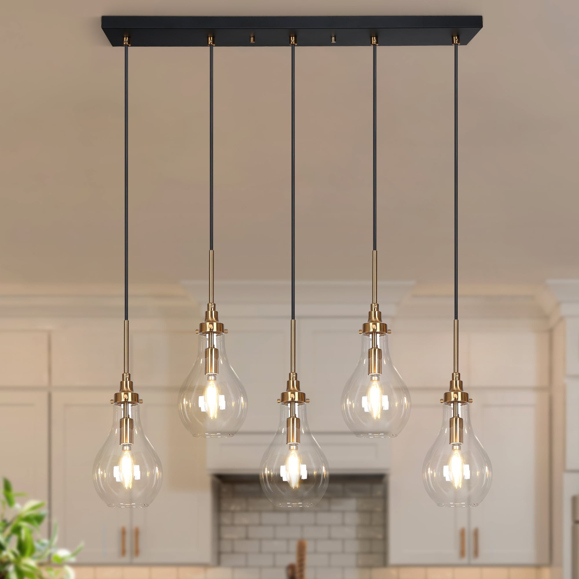 Multi pendant linear chandelier 2025