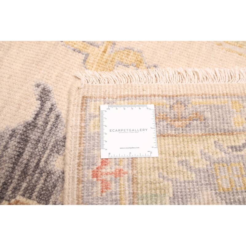 ECARPETGALLERY Hand-knotted Modern Oushak Ivory Wool Rug - 7'11 x 9'11
