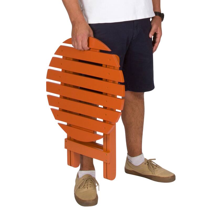Remedy 19" Assembled Cedar Wood Round Collapsible Folding Table