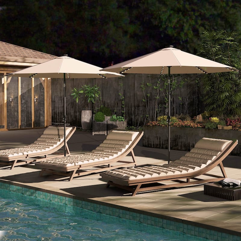 Costway 10 FT Solar Patio Umbrella with 96 LED Lights 35° Adjustable