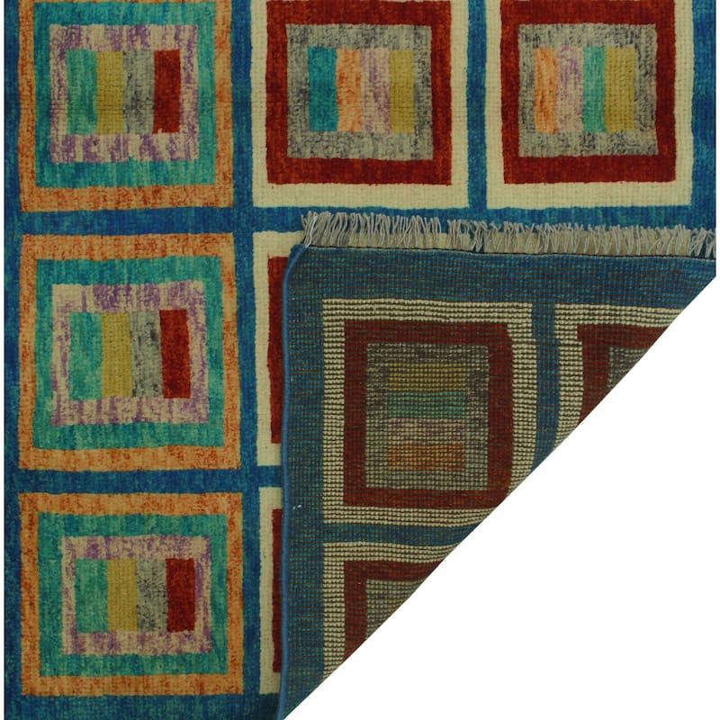 Balochi Mitchell Blue/Rust Rug - 4'6" x 6'7"