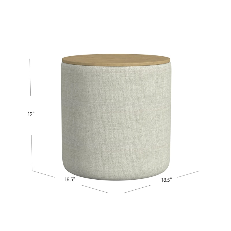 HomePop Storage Ottoman with Wood Top