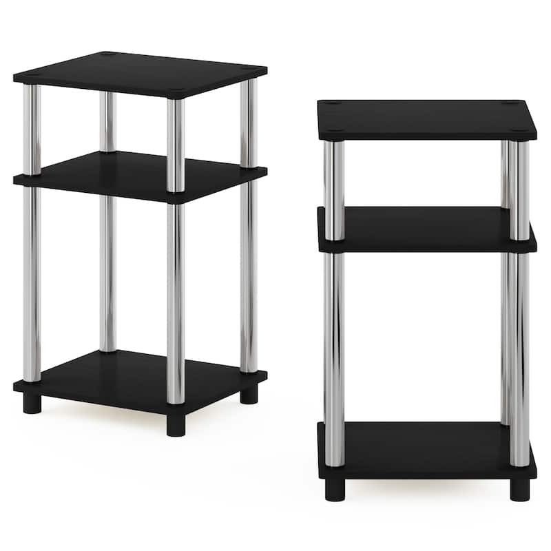 Furinno Just 3-Tier Turn-N-Tube End Table, 2-Pack