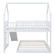 preview thumbnail 11 of 12, Twin over Full House Bunk Bed with Slide and Ladder, White