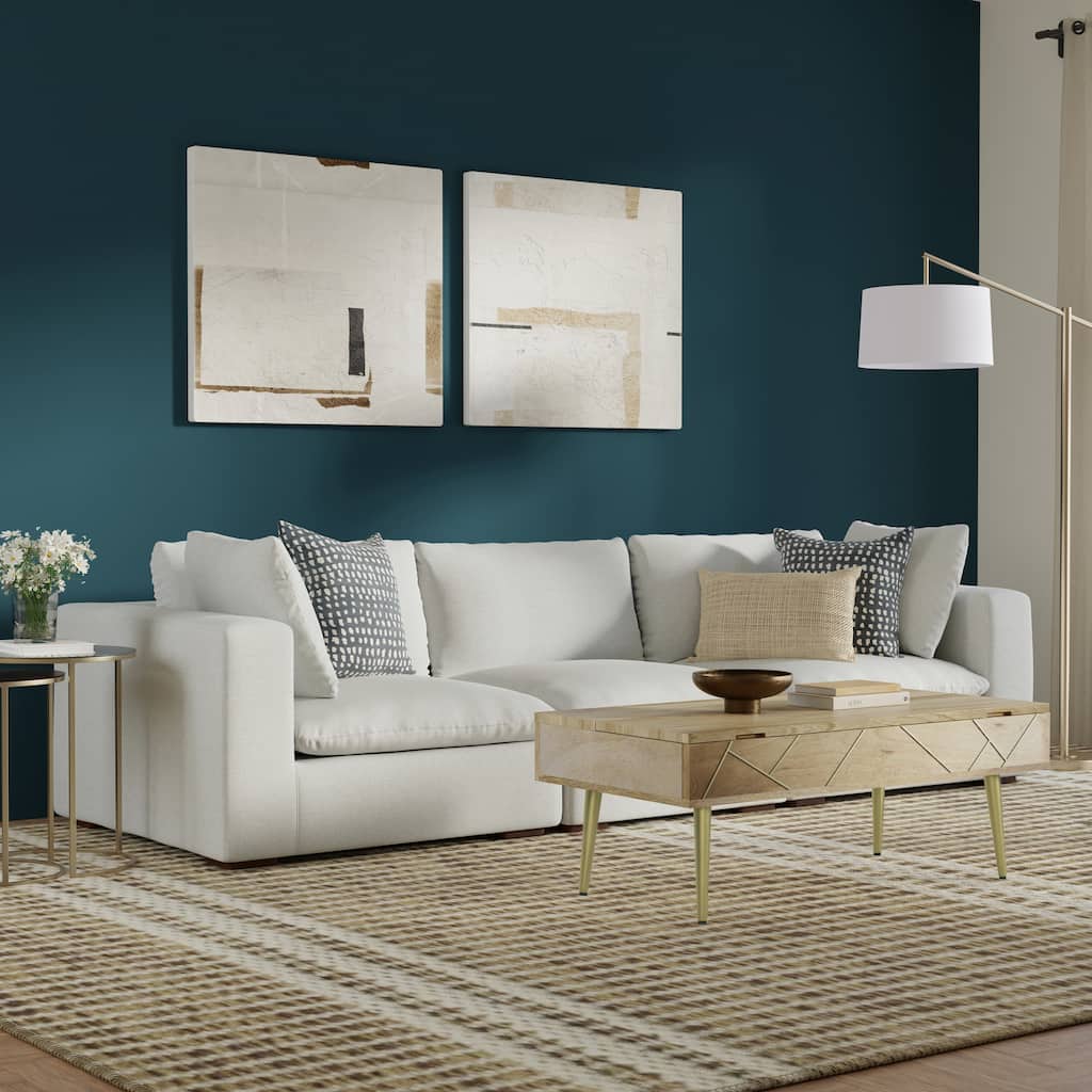 WYNDENHALL Marlee 3-Seater Modular Sofa in Velvety Chenille Performance Fabric