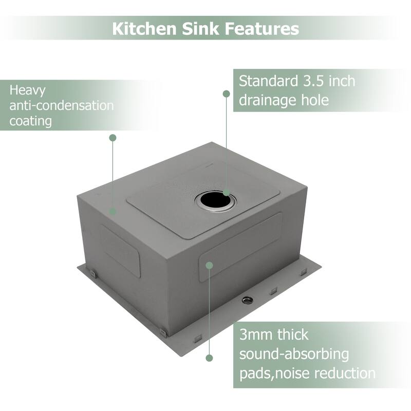 Laundry Utility Sink Drop In Topmount Deep Single Bowl Kitchen Sink Basin