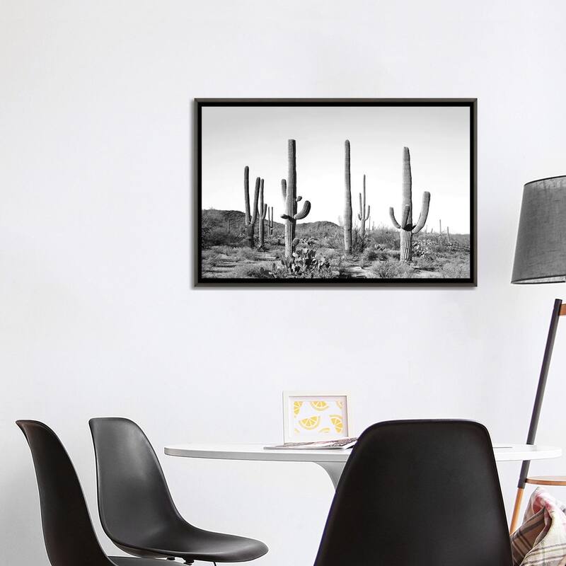 iCanvas "Gray Cactus Land" by Sisi & Seb Framed