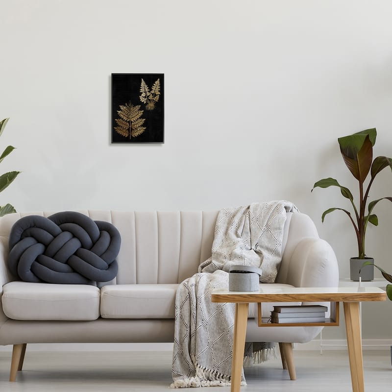 Stupell Bold Fern Blade Illustration Rooted Forest Floor Plants Framed Wall Art