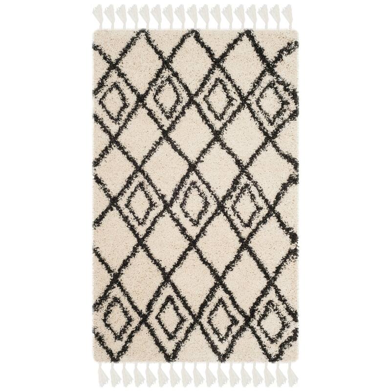 SAFAVIEH Moroccan Fringe Shag Geoff 2-inch Thick Rug