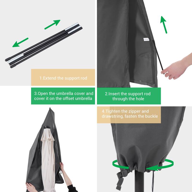 LIVOOSUN Patio Market Umbrella Covers 600D UV Resistant, Fits 9ft-11ft