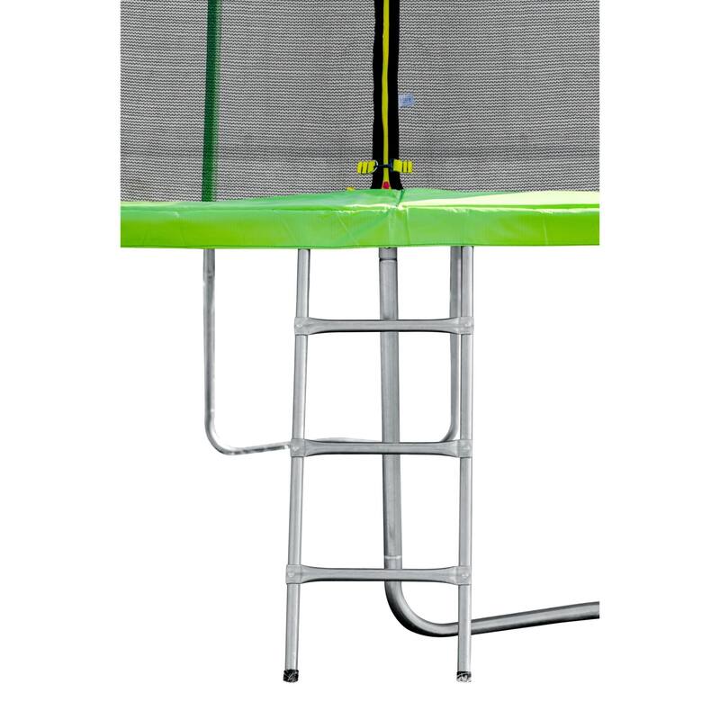 14FT Outdoor Trampoline with Safety Net and Ladder, Heavy Duty Fitness Trampoline for Kids and Adults - Green - 14FT