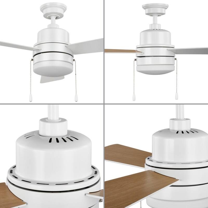 Trevina V 52 in. LED Indoor Satin White Modern Ceiling Fan with Light Kit and White Opal Shade - Medium