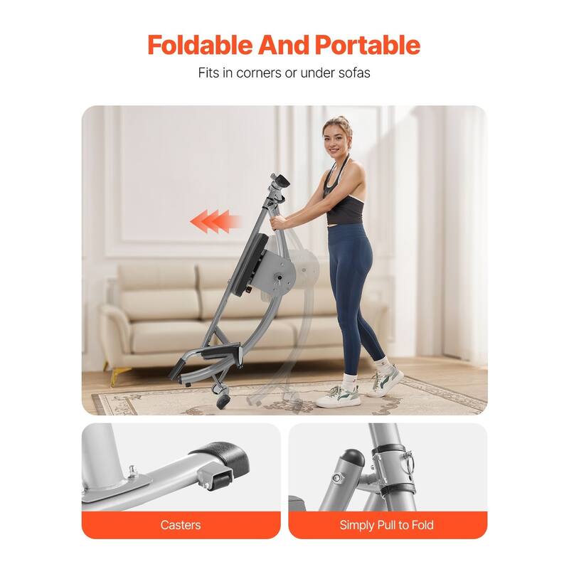 Grey Adjustable AB Workout Machine Equipment Core Abdominal Trainers with Steel Frame