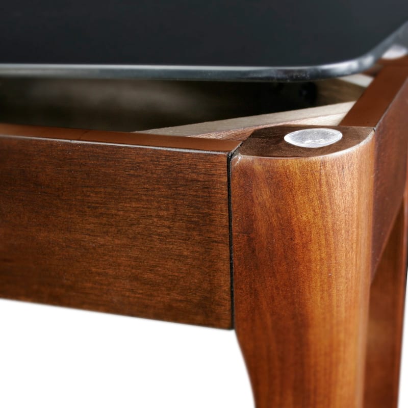 Copper Grove Hemer Narrow End Table with Black Glass Top