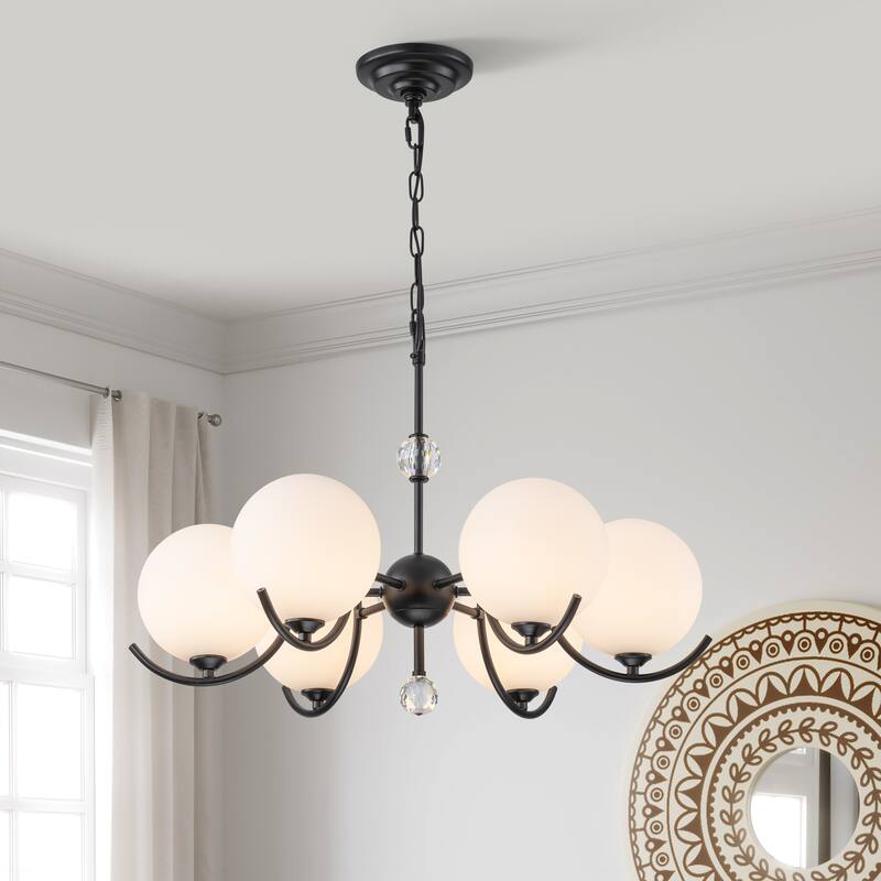 Starsky 6-Light 27inch Modern Sputnik Ceiling Light Glass Globe Bubble Chandelier
