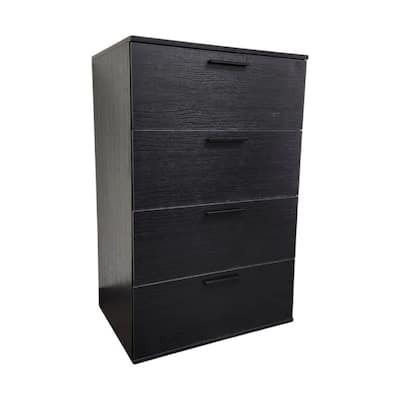 Levy Jumbo Tall Dresser Chest, 4 Drawers, Weathered Black Melamine