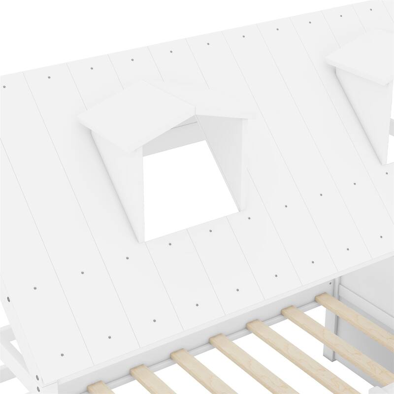 Merax House Bed with Roof and 4 drawers