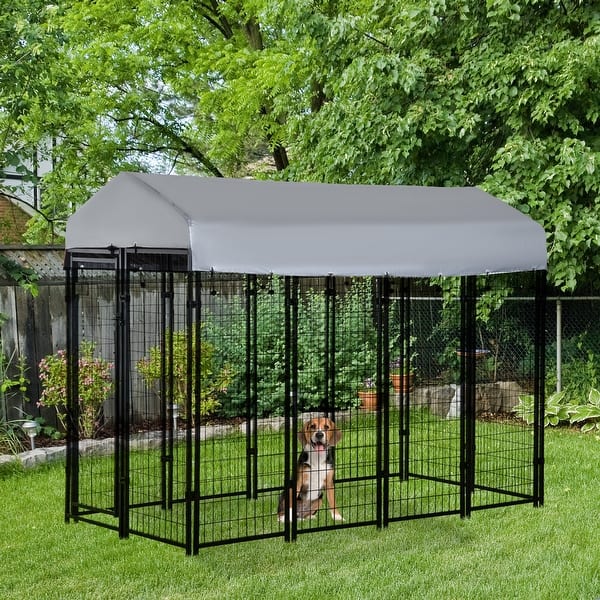 Steel Dog Pen Panels Modular Kennel Enclosure Run Fence Weatherproof All  Sizes