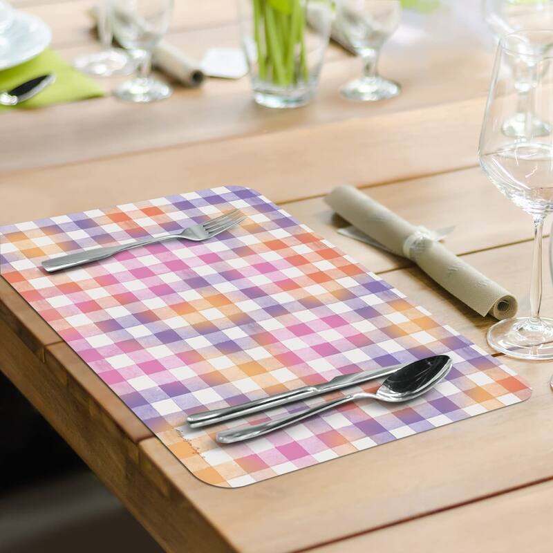 CounterArt Zinnias & Butterflies Reversible Easy Care Flexible Plastic Placemat 4 Pack Made in The USA