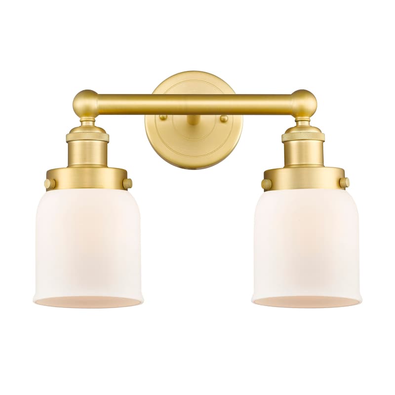 Innovations Lighting 616-2W-10-16 Bell Vanity Bell 2 Light 16" Wide - Satin Gold / Matte White