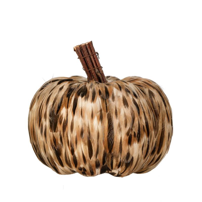 5.5" Natural Feather Pumpkin