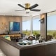 preview thumbnail 9 of 27, Sofucor 42'' Gold Flush Mount Ceiling Fan Lights Kit with Remote Quiet Reversible DC - 42