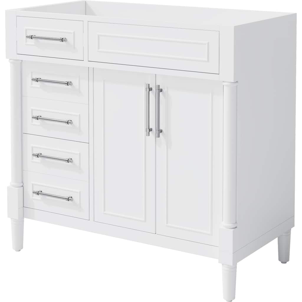 Bathroom Vanity without Sink, Freestanding Bathroom Storage Cabinet with 2 Drawers and a Tip-out Drawer, Height Adjustable Shelf