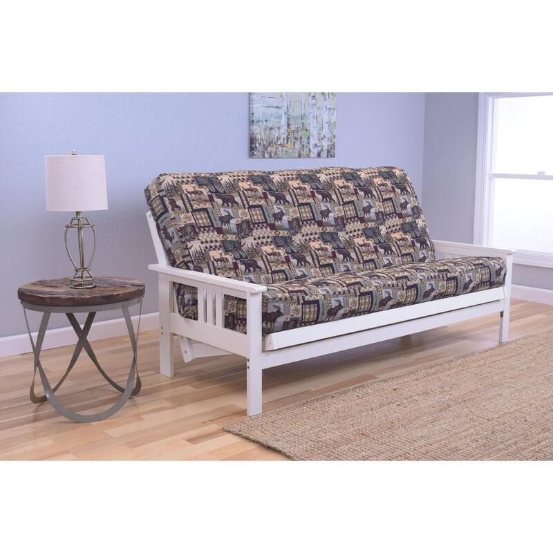 Full Size Futon Frame Sofa Bed - Hardwood Mission Style - Lakeside Living Decor
