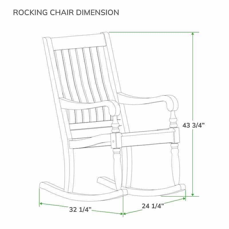 Cambridge Casual Lyon Mahogany Oversize Wood Outdoor Rocking Chair