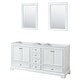 preview thumbnail 11 of 10, Wyndham Collection Deborah 71" Free Standing Double Wood Vanity White / Brushed Gold Hardware