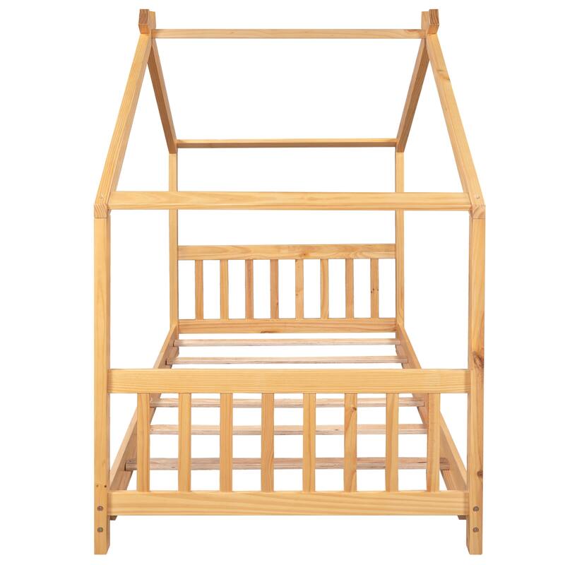 Twin Pine House Platform Bed with Headboard & Footboard