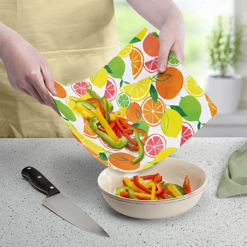 Premium Decorative Flexible Plastic Cutting Board Mat 15" x 11.5", Made in the USA, Decorative, Flexible, Easy to Clean