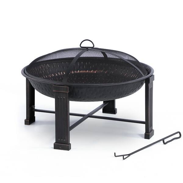 28 Elevated Round Steel Fire Pit Overstock 32987615