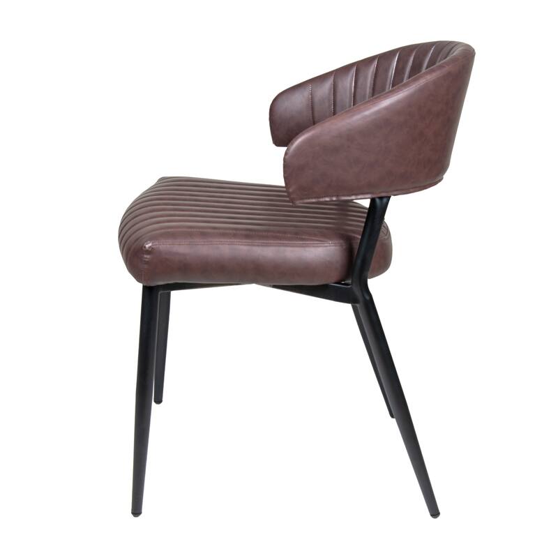 5-Piece Dining Table Set with Faux Leather Chairs and Metal Base, Feet with Anti-scratch and Anti-noise Pads