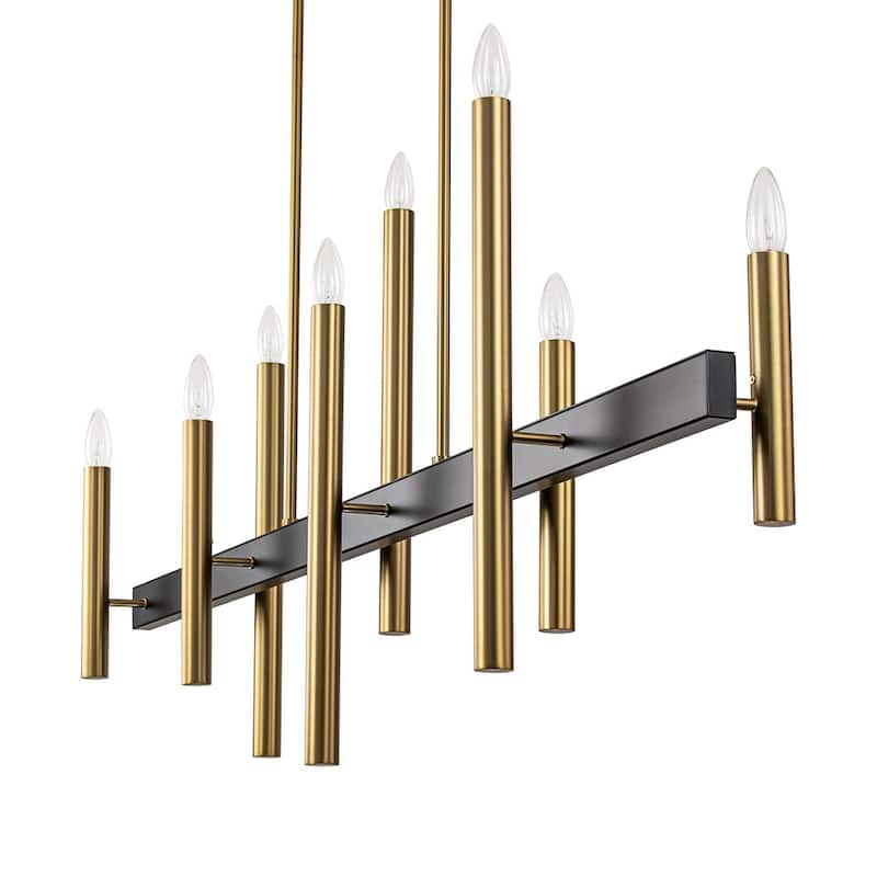 8-Light Modern Linear Candlestick Chandelier Kitchen Island Pendant Lighting